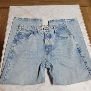Free People We The Free Deep Trance Dropped Boyfriend Jeans Size 25 Light Wash